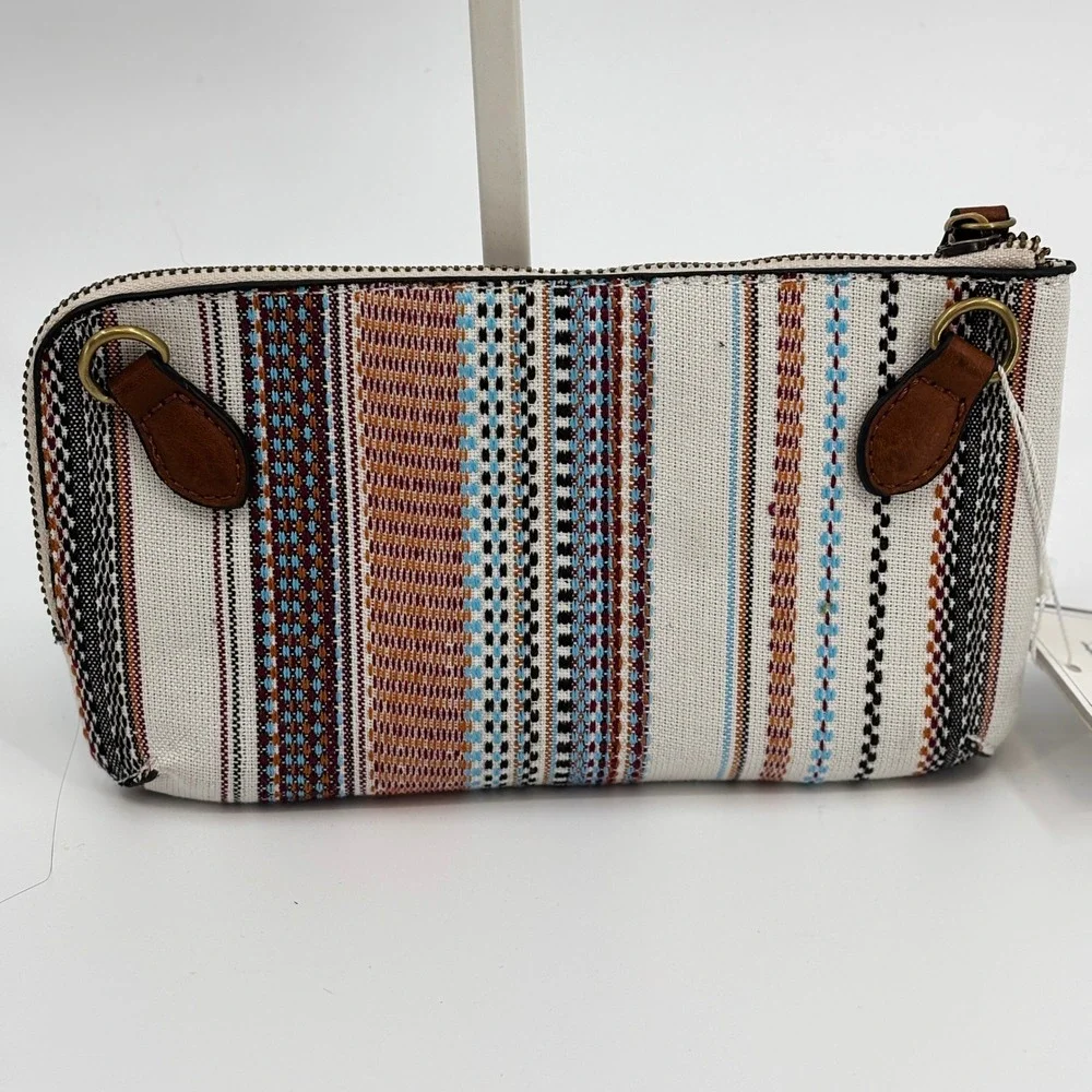 Jen & Co Crossbody Bag Womens Small Rust Multi Boho Striped M1818-BOHO.RUST New